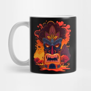 Tiki Lava Volcano Art Mug